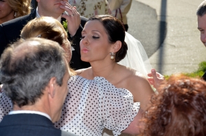 Nicole Sanders Wedding: Good luck kiss - Bridal Makeup in CT